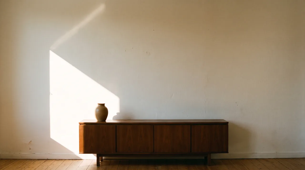 Sonnenlicht auf einer Wohnzimmerwand