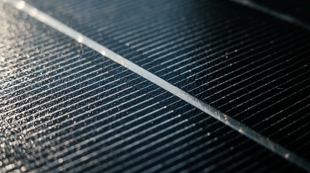 Makroaufnahme einer Solarzelle